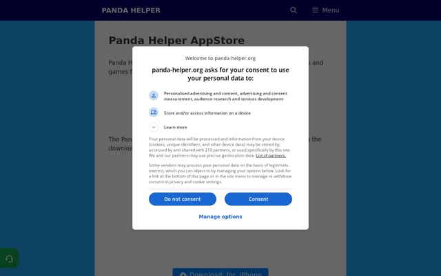 Screenshot of panda-helper.org