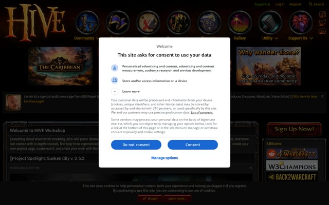 Screenshot of hiveworkshop.com