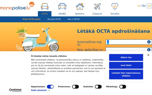 Screenshot of manapolise.lv
