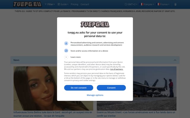 Screenshot of tvepg.eu