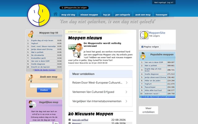 Screenshot of moppensite.be