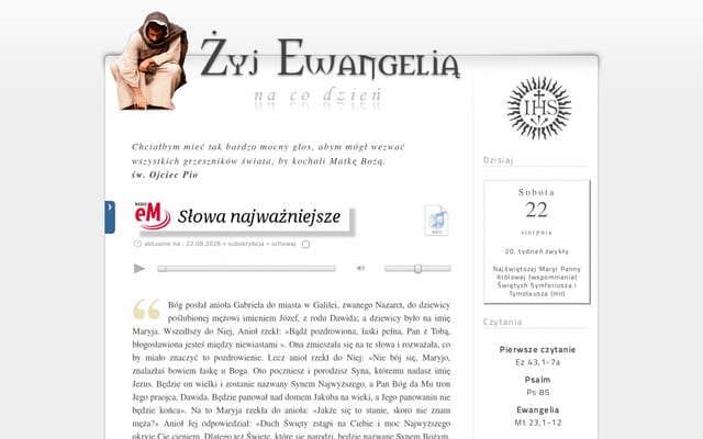 Screenshot of zyjewangelia.net