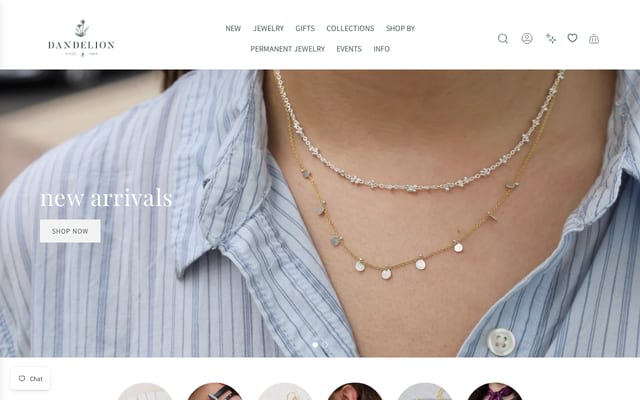 Screenshot of dandelionjewelry.com
