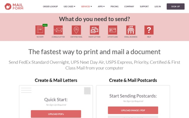 Screenshot of mailform.com