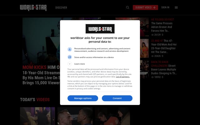 Screenshot of worldstar.com
