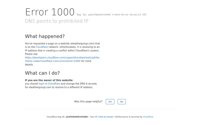 Screenshot of eleathergroup.com