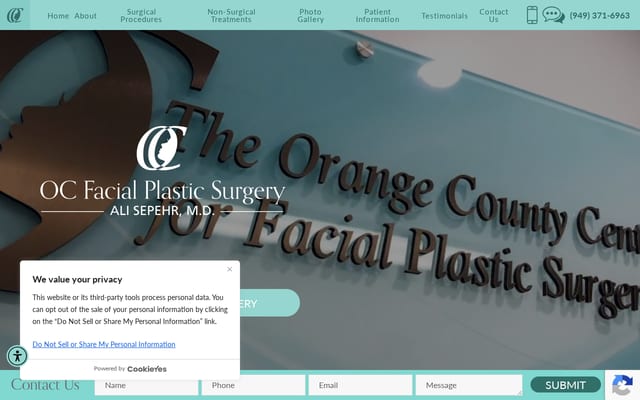 Screenshot of orangecountyfacialplasticsurgery.com