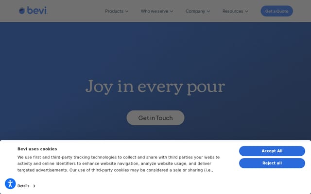 Screenshot of bevi.co