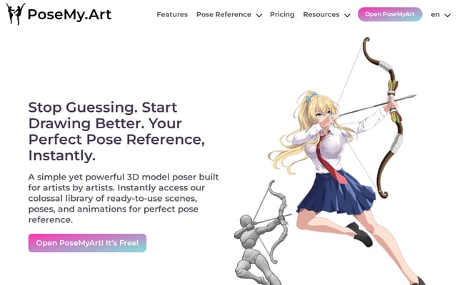Screenshot of posemy.art