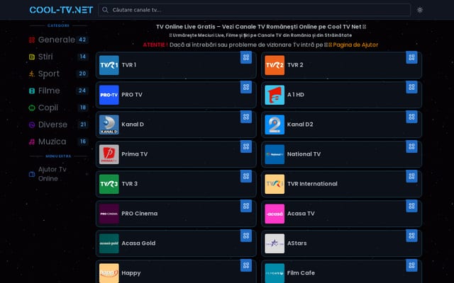 Screenshot of cool-tv.net