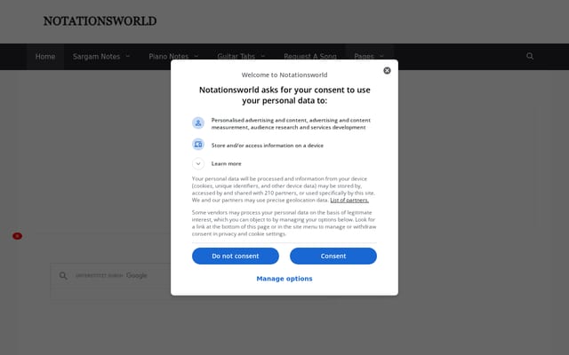 Screenshot of notationsworld.com