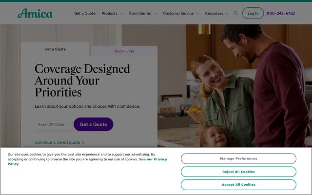 Screenshot of amica.com