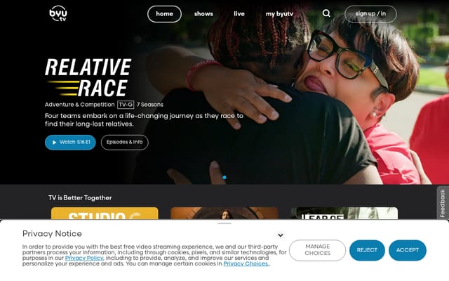 Screenshot of byutv.org