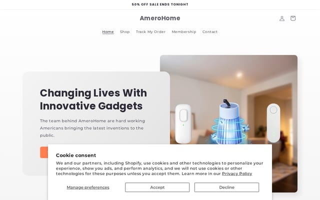 Screenshot of amerohome.com