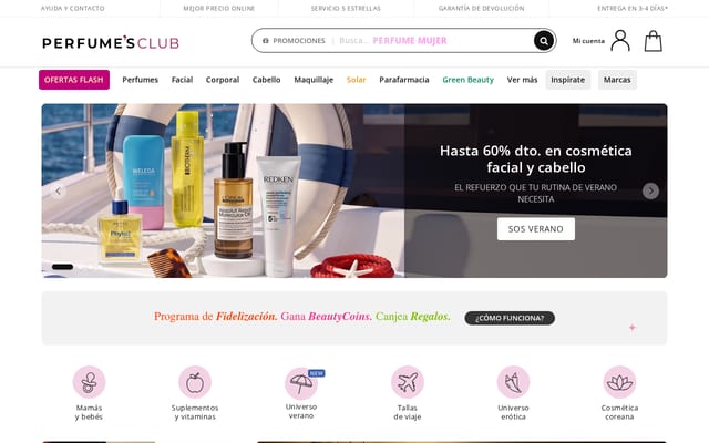 Screenshot of perfumesclub.com