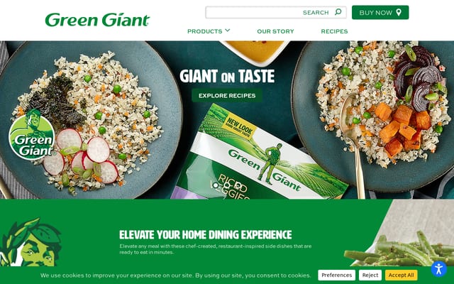 Screenshot of greengiant.com