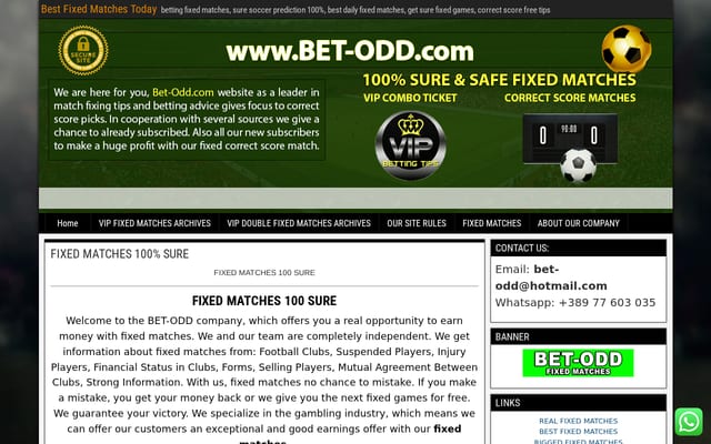 Screenshot of bet-odd.com