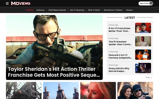 Screenshot of movieweb.com