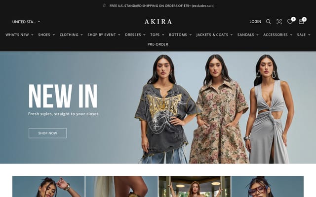 Screenshot of shopakira.com