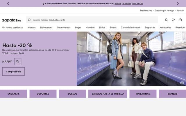 Screenshot of zapatos.es