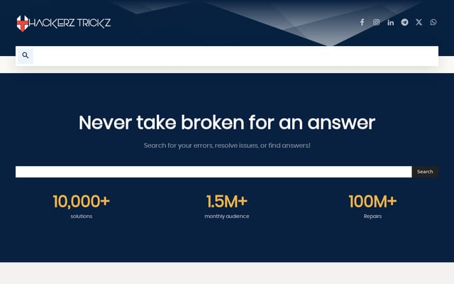 Screenshot of hackerztrickz.com