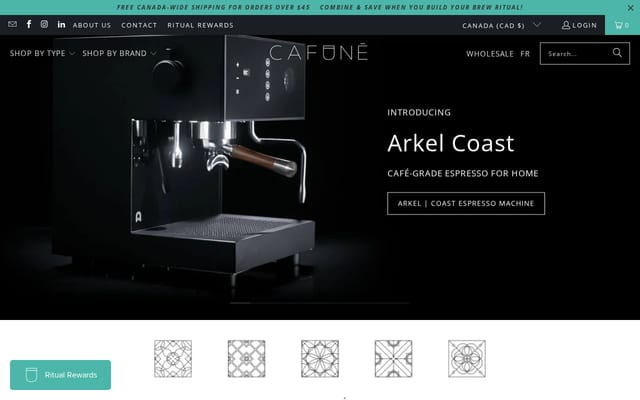 Screenshot of cafune.ca