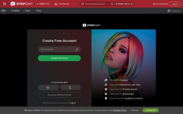 Screenshot of sitripchat.com