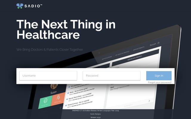 Screenshot of sadio.com