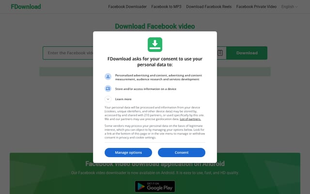 Screenshot of fdownload.app