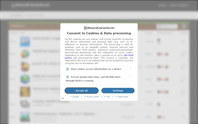 Screenshot of minecraft-serverlist.net