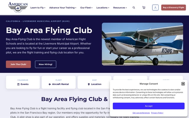Screenshot of bayareaflyingclub.com