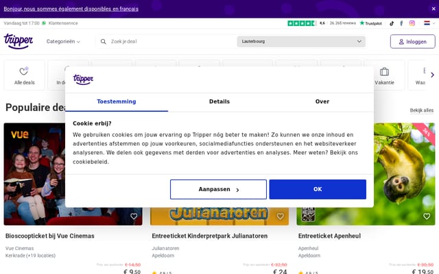 Screenshot of tripper.nl