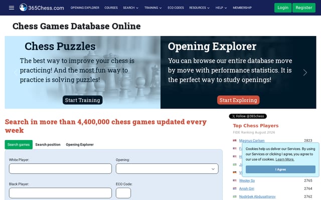 Screenshot of 365chess.com