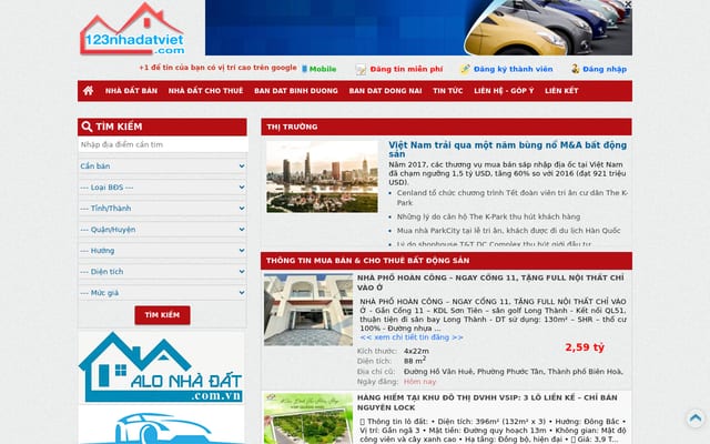 Screenshot of 123nhadatviet.com
