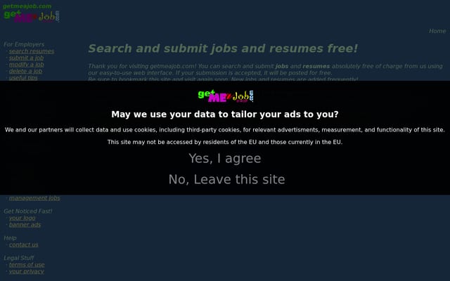 Screenshot of getmeajob.com