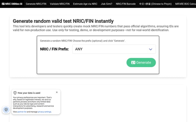 Screenshot of nric.biz