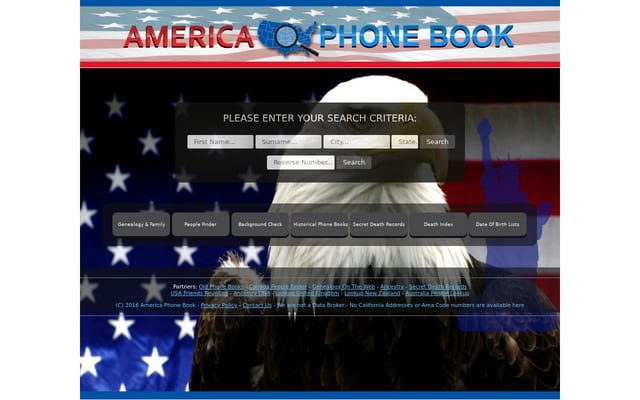Screenshot of americaphonebook.com