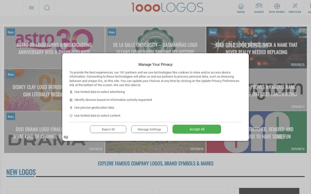 Screenshot of 1000logos.net