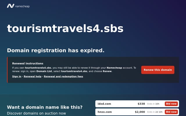 Screenshot of tourismtravels4.sbs