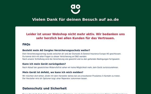 Screenshot of ao.de
