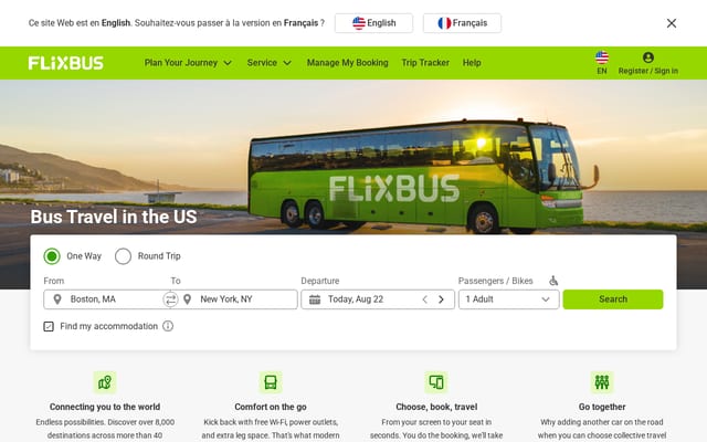 Screenshot of flixbus.com