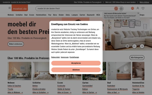 Screenshot of moebel.de