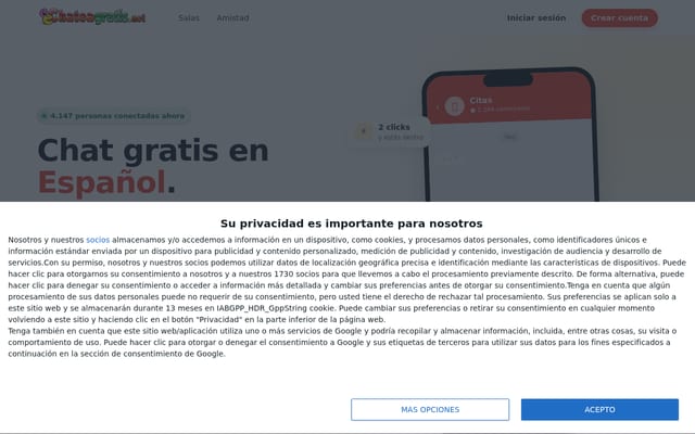 Screenshot of chateagratis.net