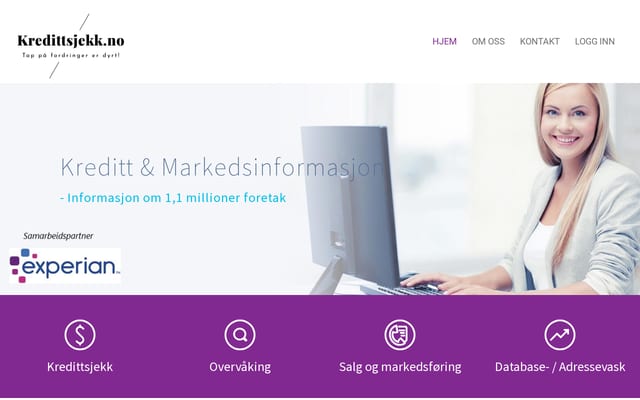 Screenshot of kminfo.no