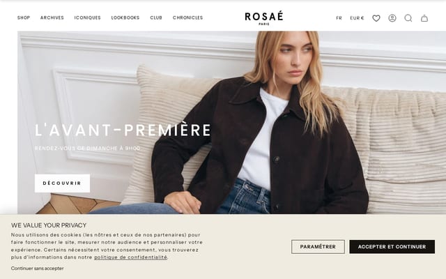 Screenshot of rosaeparis.com