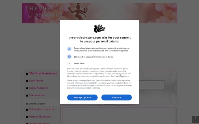 Screenshot of the-oracle-answers.com