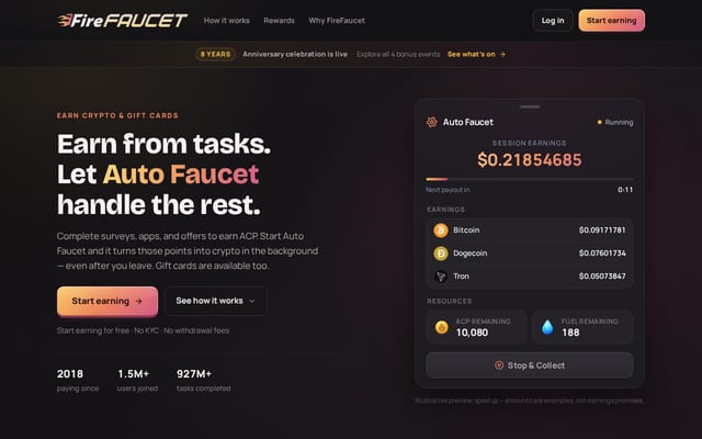 Screenshot of firefaucet.win