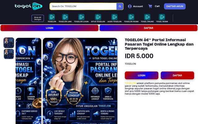 Screenshot of togelon.net