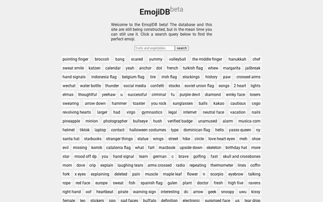Screenshot of emojidb.org