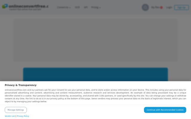 Screenshot of onlineconvertfree.com